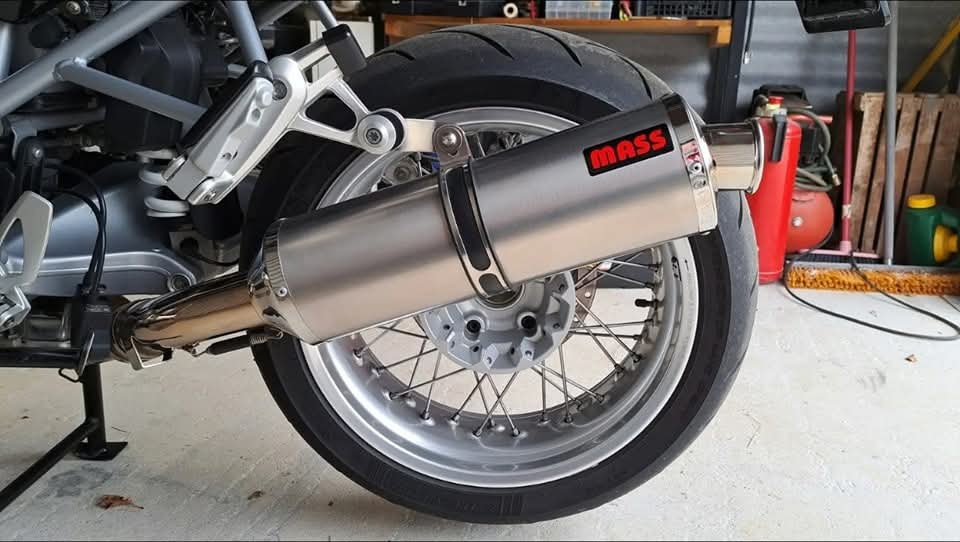Slightly Used MASS Oval Satin Inox Exhaust for BMW R1200R (2006–2014 K27)
