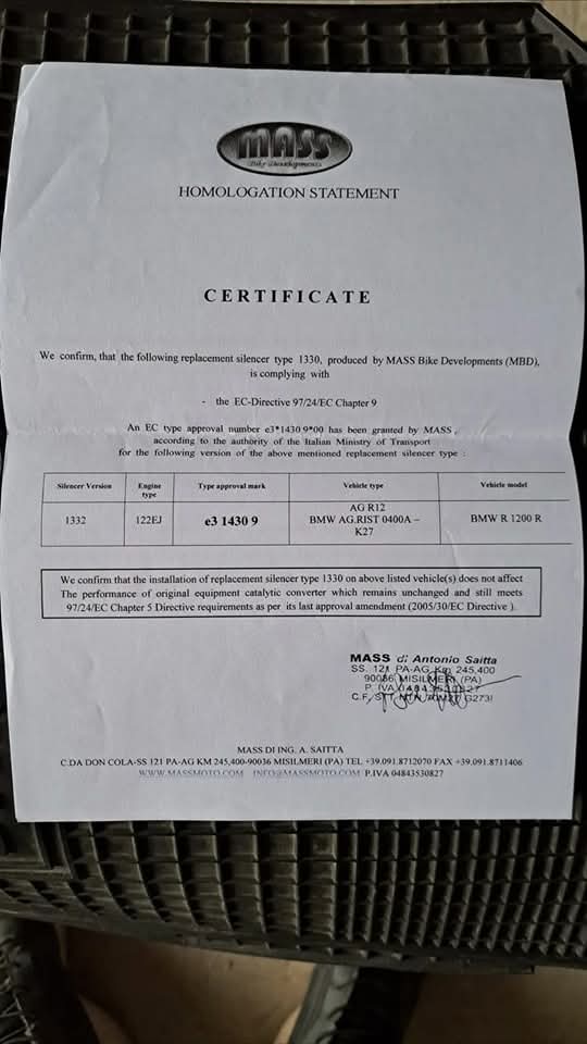 Slightly Used MASS Oval Satin Inox Exhaust for BMW R1200R (2006–2014 K27) - Image 6