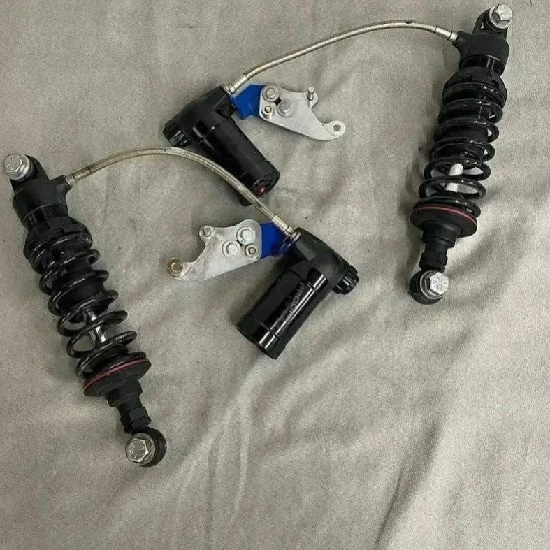 Progressive Suspension 990-2001 12” Bagger Rear Shocks with Remote Reservoirs & Mount Brackets